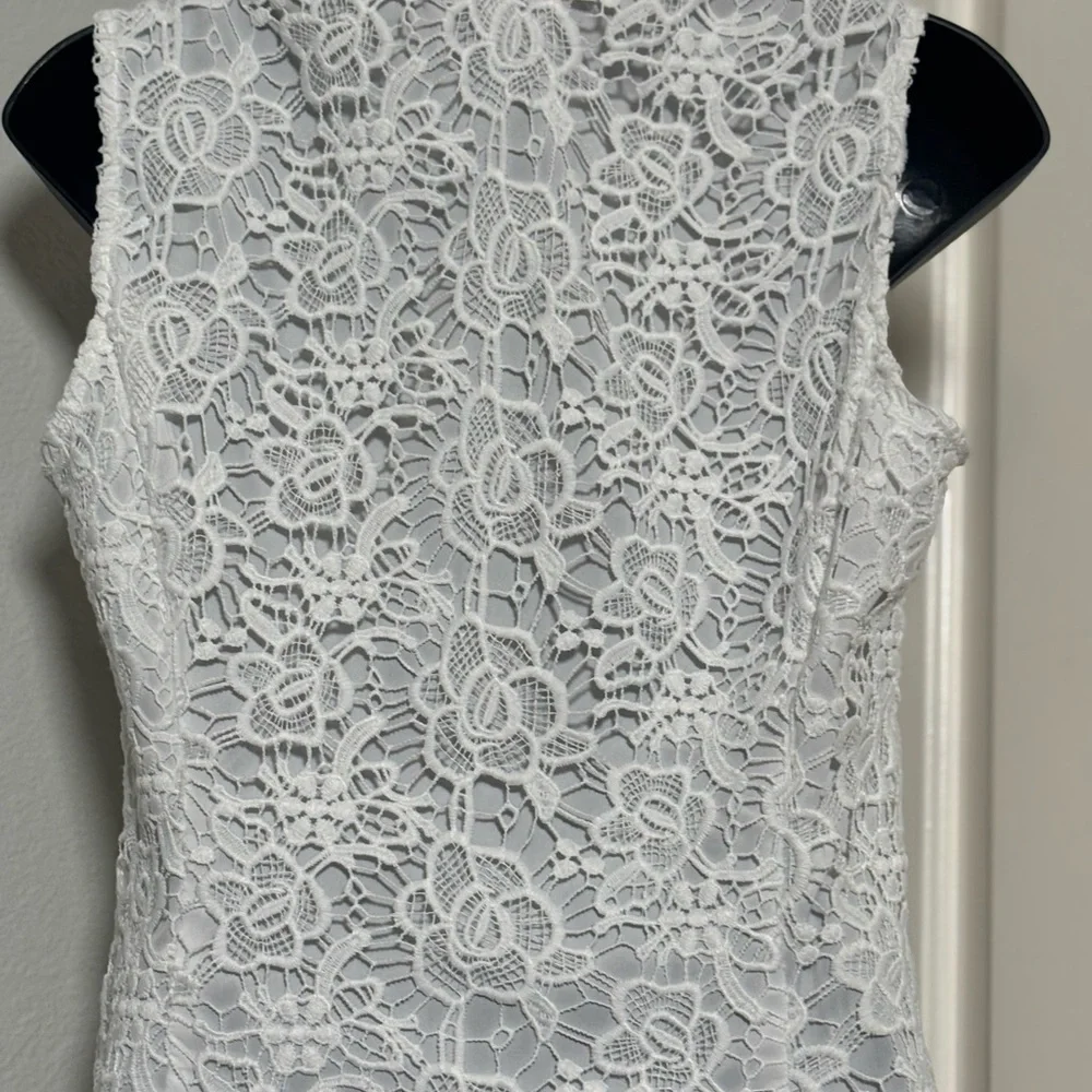 Nanette Lepore Ivory Floral Lace Vest